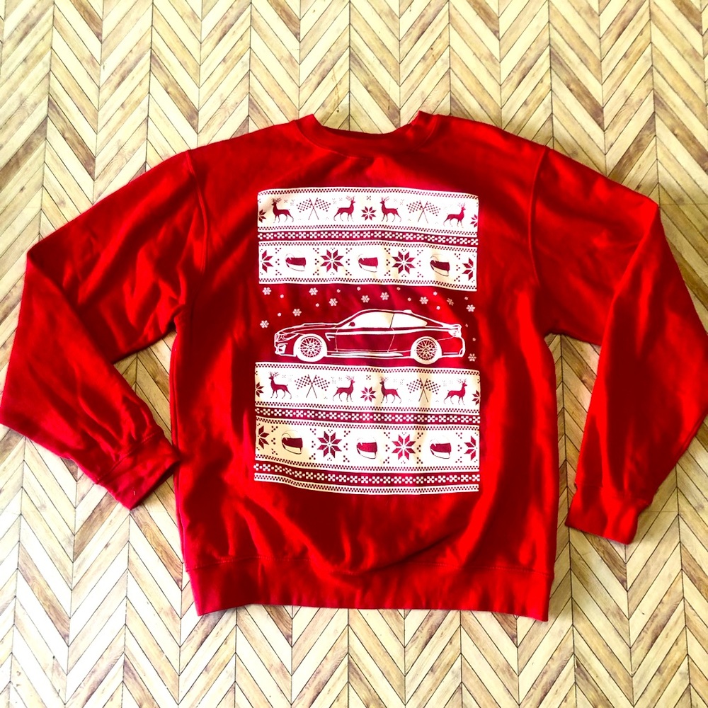 Redline Motorsport Apparel Christmas/Holiday Sweater, Red. Vroom Vroom Size Med